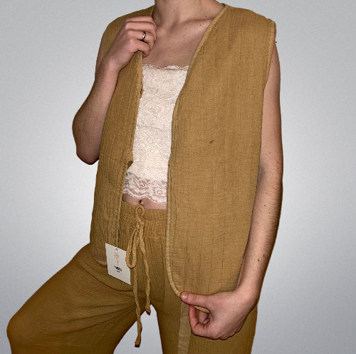 Gilet à noeud Camel