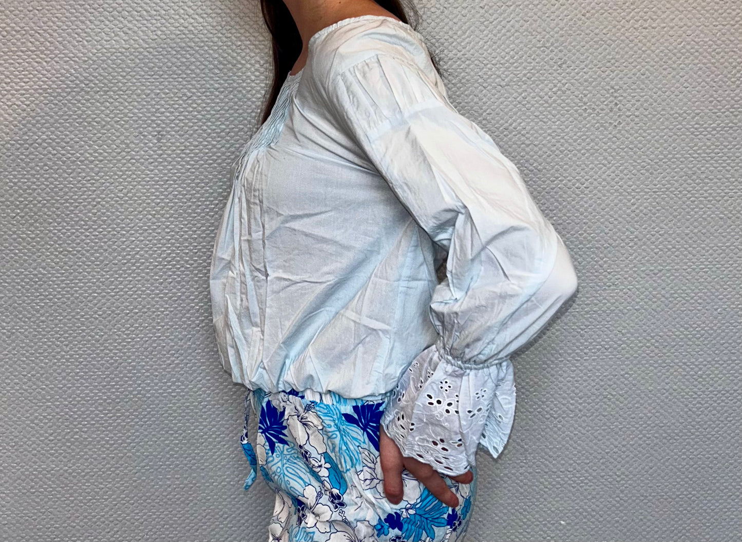 Blouse plissée bleue Léa