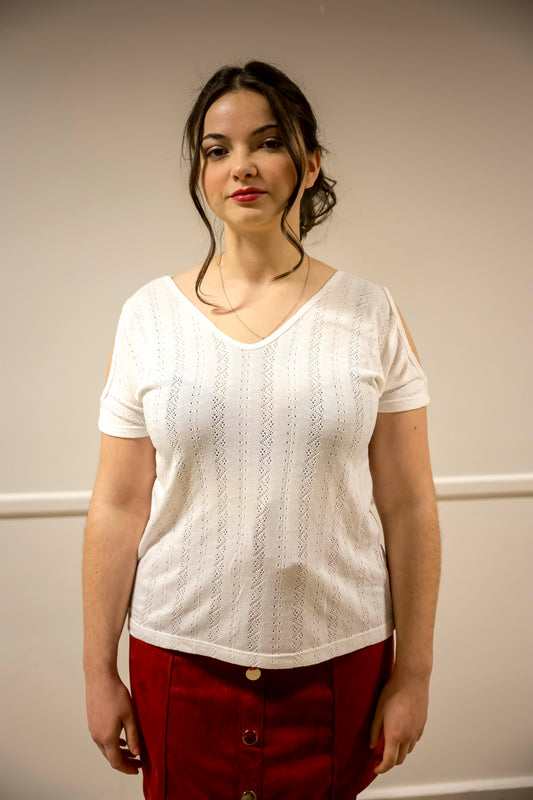 Camiseta blanca de escondite – Talla M